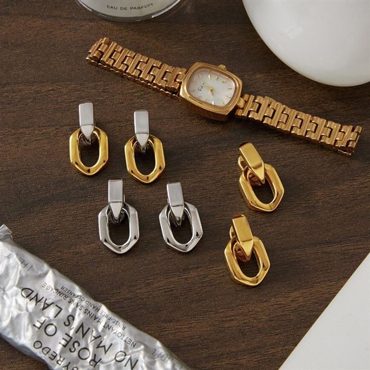 Irregular Hollow Square Huggie Hoop Earrings factory
