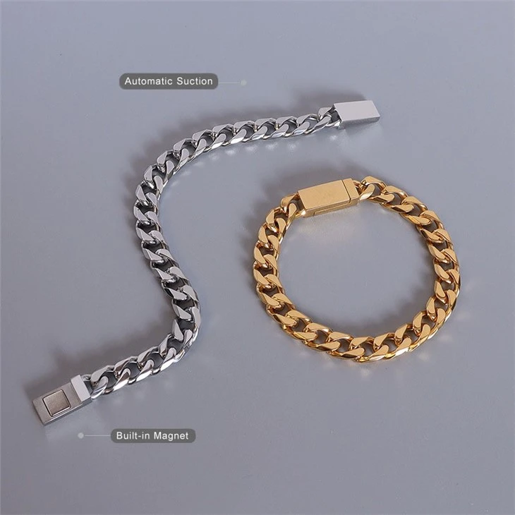 cuban link and bracelet
