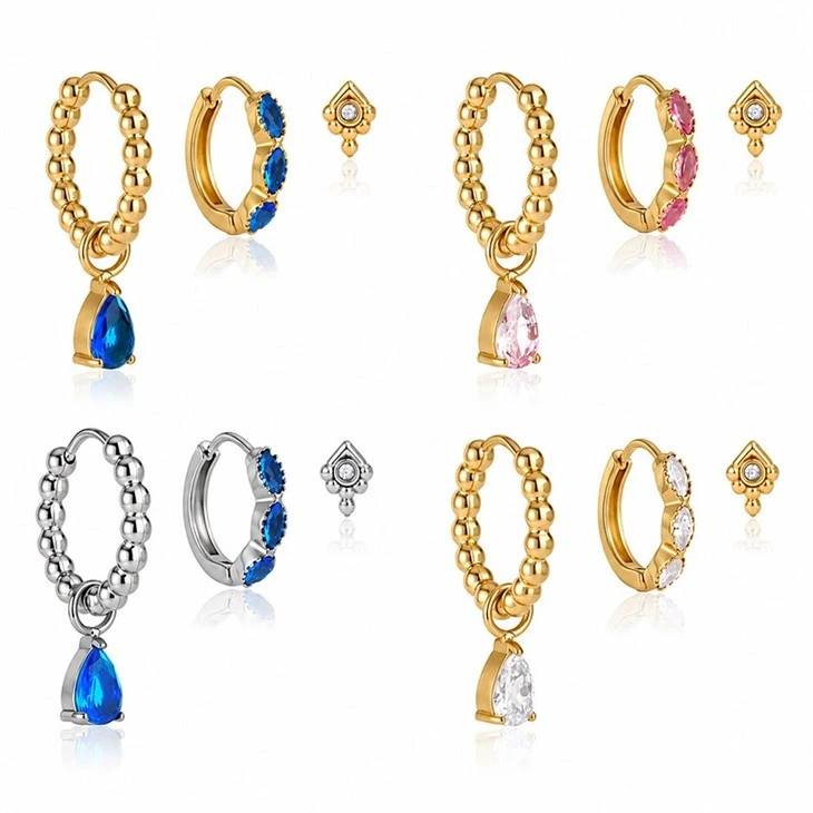 CZ Hoop Earring Set high quality