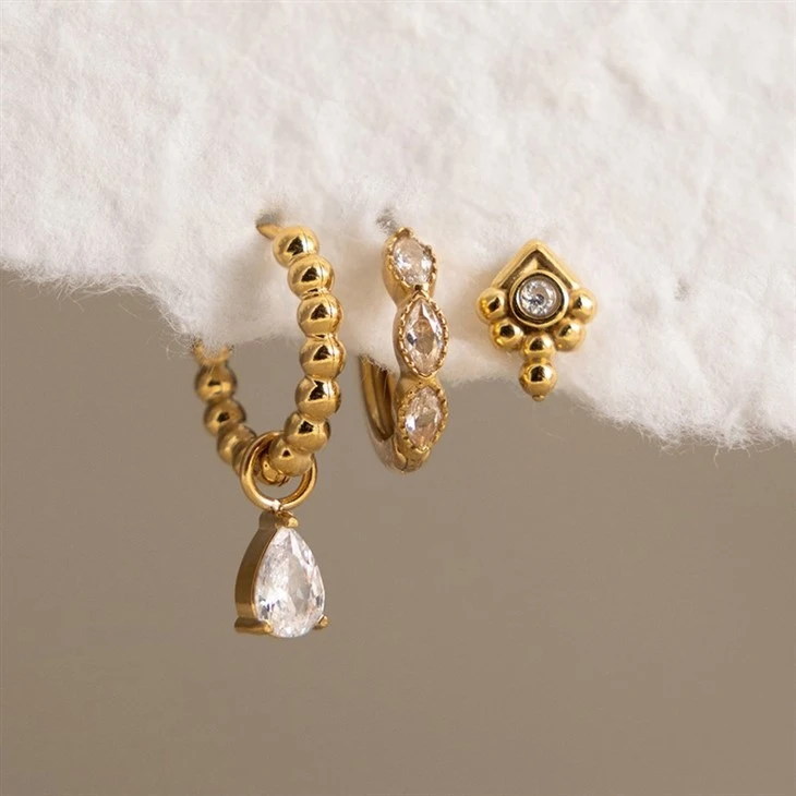 CZ Hoop Earring Set price