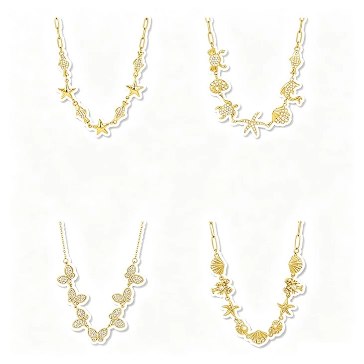 Oceaan thema hanger ketting