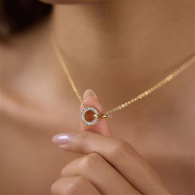 Holle cirkel CZ ketting