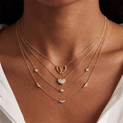 Geknoopte hart hanger ketting