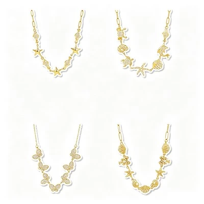 Oceaan thema hanger ketting