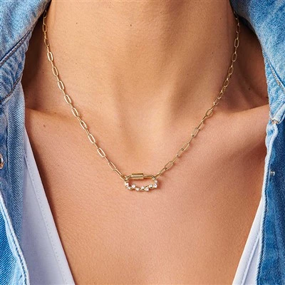 Sprankelende karabijnhaakketting