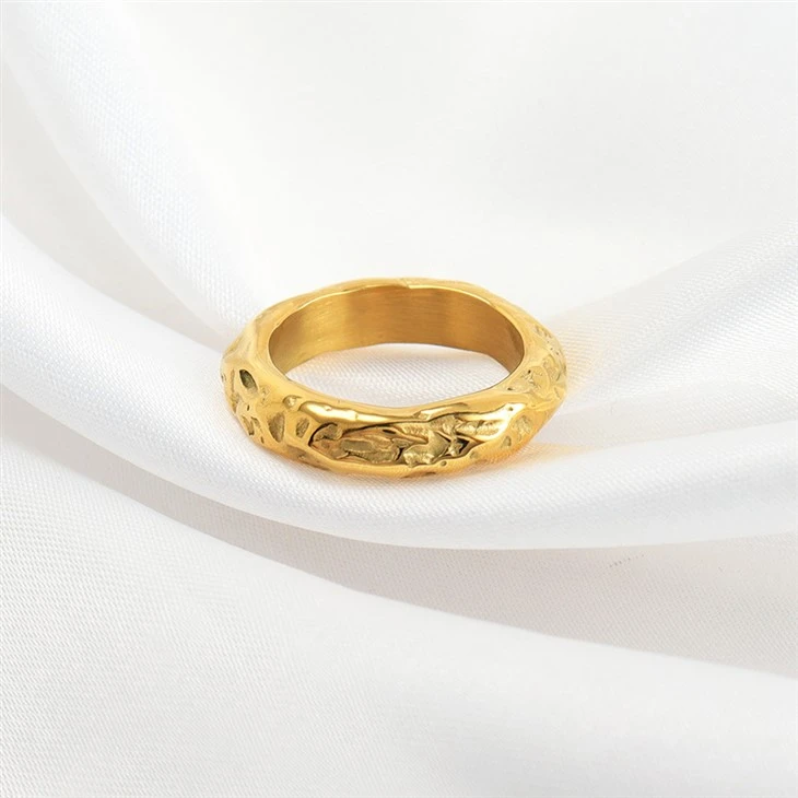 Roestvrij stalen gehamerde ringband