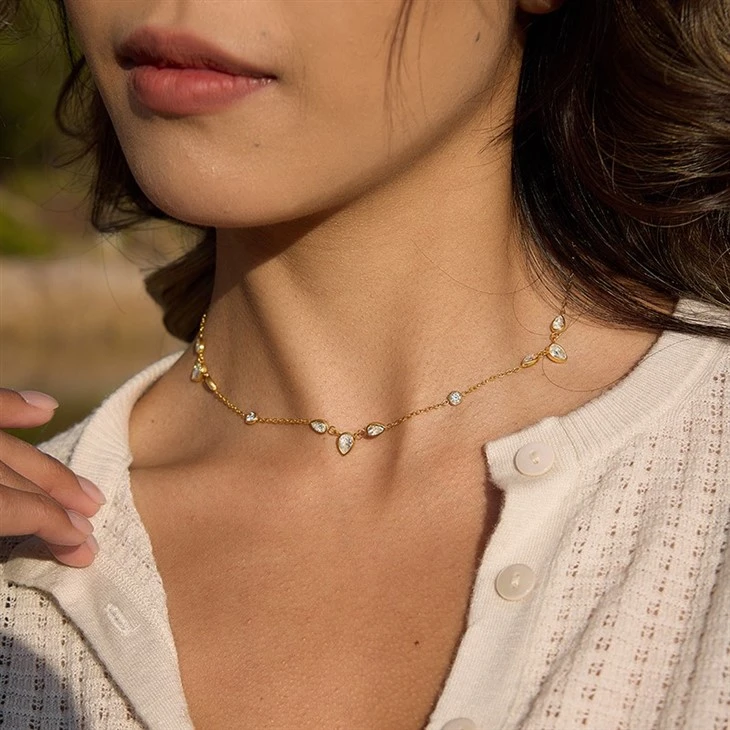 Teardrop Chain Mini Sparkle Necklace factory